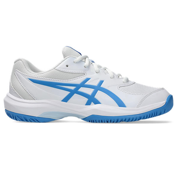 Asics Gel Game GS White/Blue Coast Kids' Durable Tennis Shoe Comfort