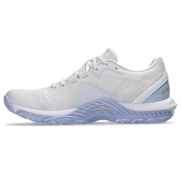 Asics Gel Netburner Shield FF White Blue Fade Netball Shoes for Stability