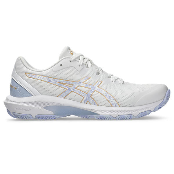 Asics Gel Netburner Shield FF White Blue Fade Netball Shoes for Stability