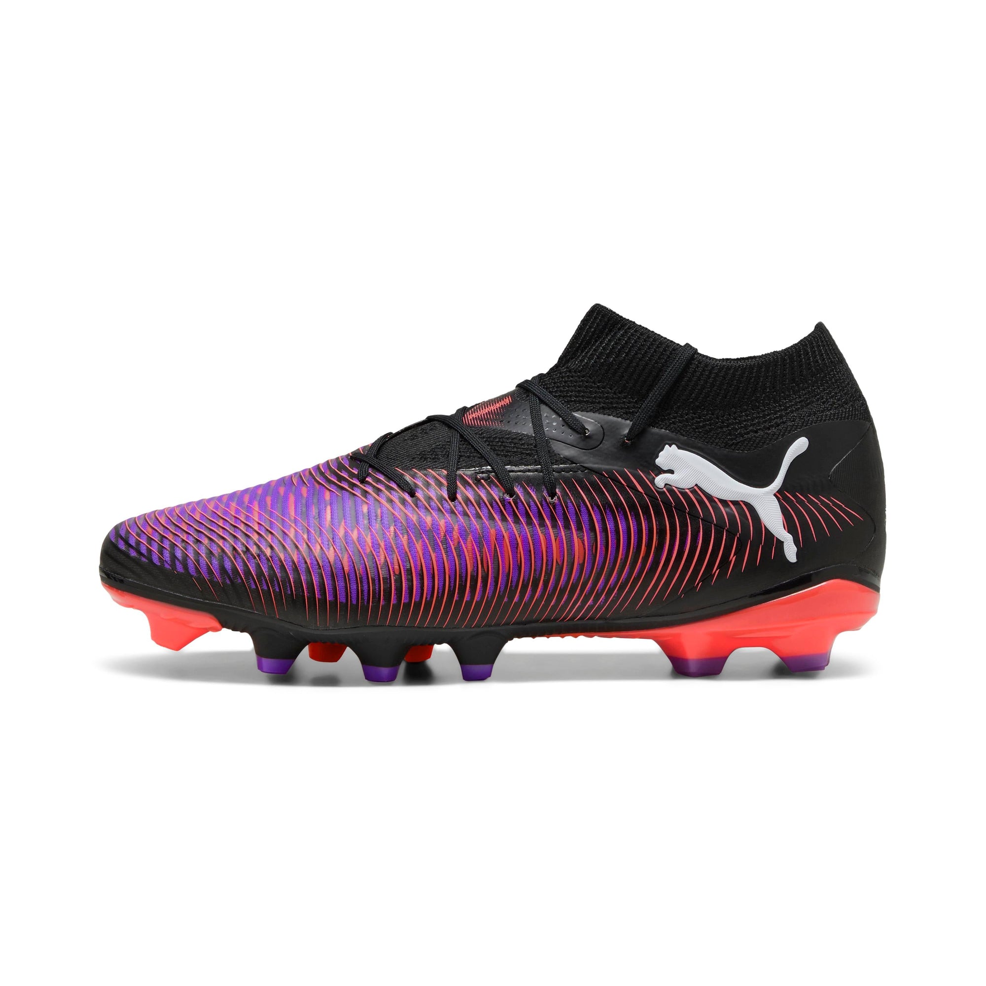 Puma Future 8 Pro FG/AG Soccer Cleats: Black Glowing Red Agility Boots