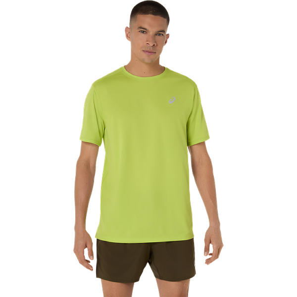ASICS Men's Core Short Sleeve Running Top - Neon Lime Performance Tee