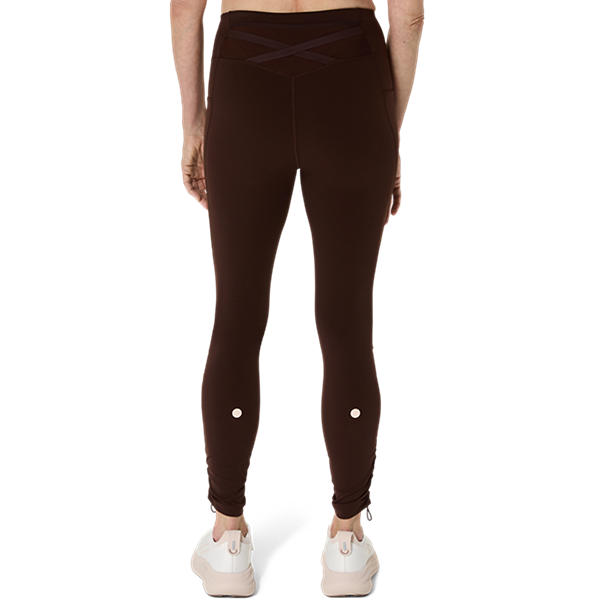 Asics Nagino Run Women's Adjustable Coffee Tight - Supportive Stretch Performance