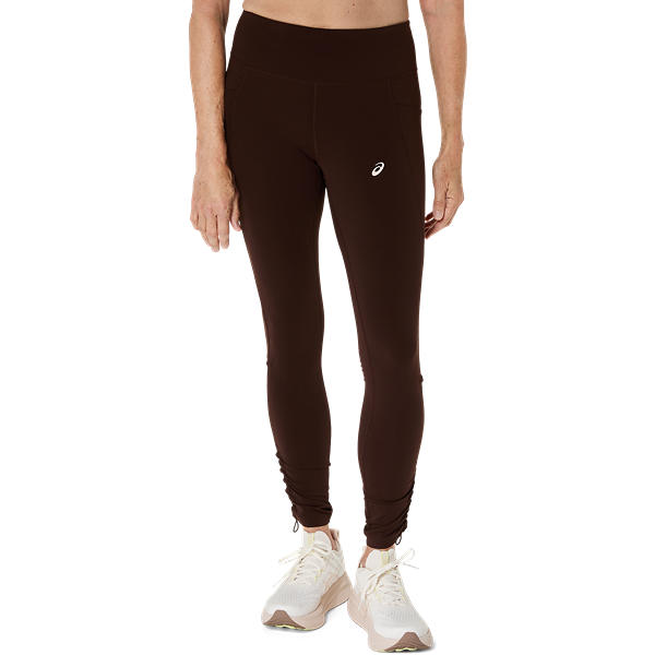 Asics Nagino Run Women's Adjustable Coffee Tight - Supportive Stretch Performance