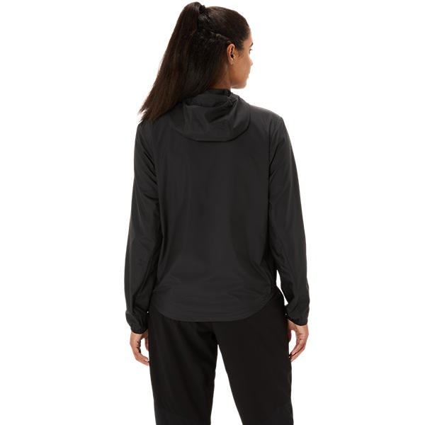 Asics Women's Core Running Jacket: Water-Repellent, Recycled Fabric, Hooded Performance Black