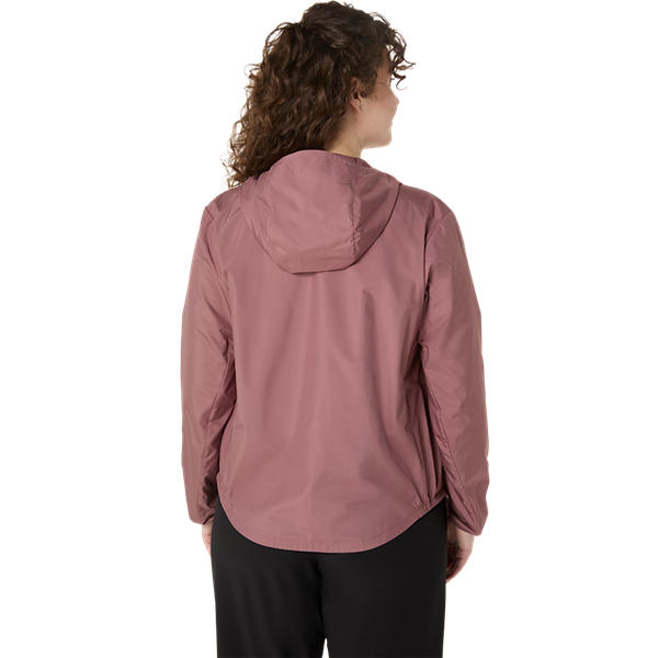 Asics Women's Core Running Jacket: Water-Repellent, Recycled Material, Rubble Red