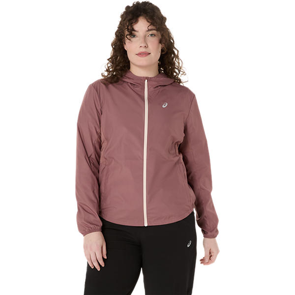 Asics Women's Core Running Jacket: Water-Repellent, Recycled Material, Rubble Red