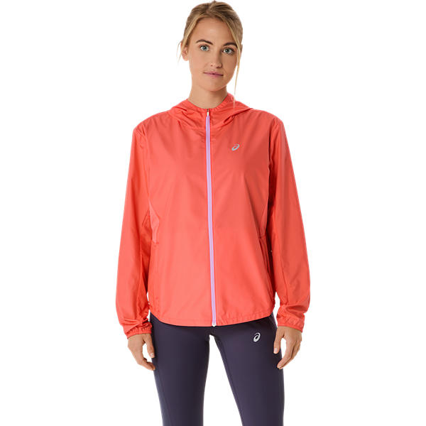 Asics Women's Core Coral Reef Running Jacket - Water-Repellent, Recycled Fabric
