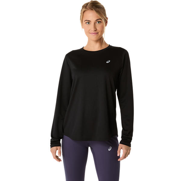 Asics Core Performance Black Long Sleeve Running Top - Moisture-Wicking, Reflective