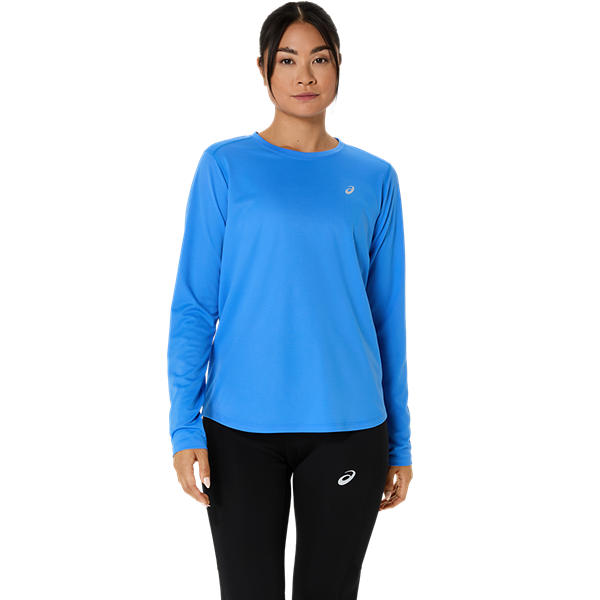 Asics Core Long Sleeve Running Top: Moisture-Wicking, Reflective, Recycled Fabric