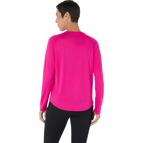 Asics Women's Core Long Sleeve Running Top - Pink Rave, Moisture-Wicking