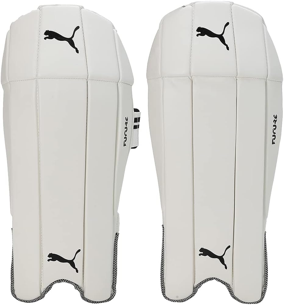 Puma Future 3 Ultimate White Wicket Keeping Pads for Cricket Players