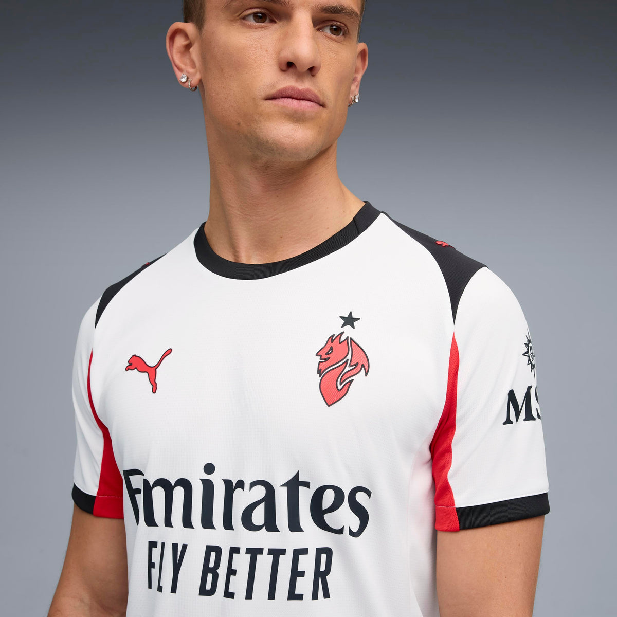 Puma AC Milan 25/26 Authentic Away Soccer Jersey White dryCELL Recycled Fabric