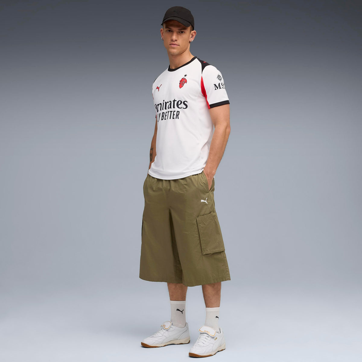 Puma AC Milan 25/26 Authentic Away Soccer Jersey White dryCELL Recycled Fabric