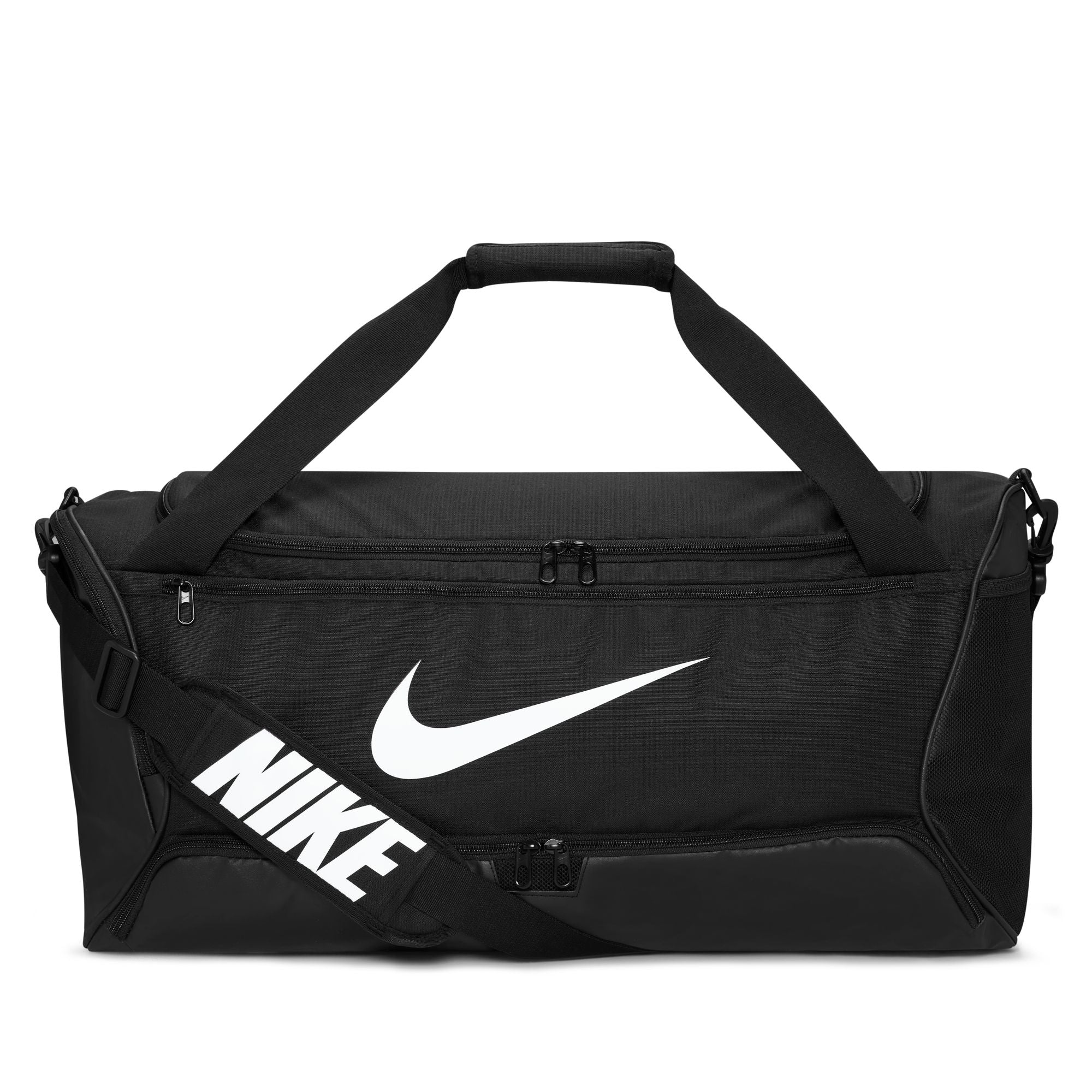 Nike Brasilia 9.5 Black Training Duffel Bag: Durable, Spacious, Recycled Polyester
