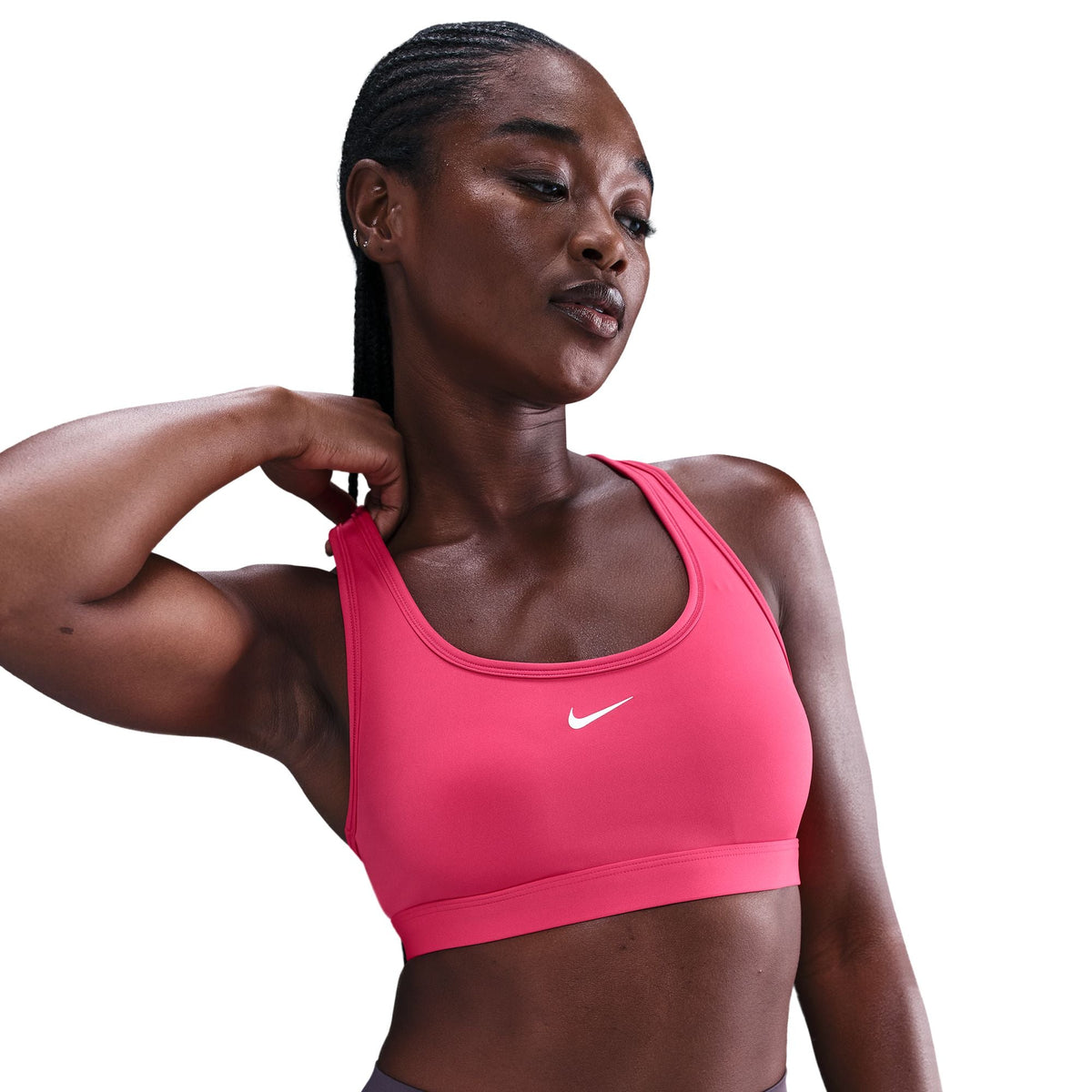 Nike Women&#39;s Swoosh Light Support Rush Pink Dri-FIT Sports Bra