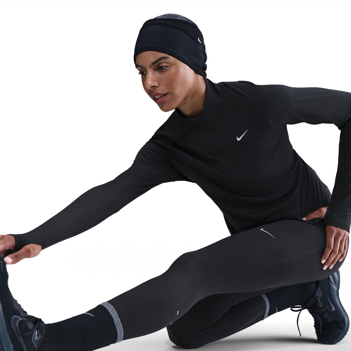 Nike Tempo Women&#39;s High-Waisted 7/8 Running Leggings: Sweat-Wicking, Secure Fit, Black