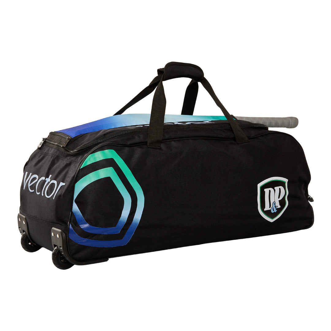 D&P Vector Junior Cricket Wheel Bag: Durable, Easy-Roll, Bat Protection
