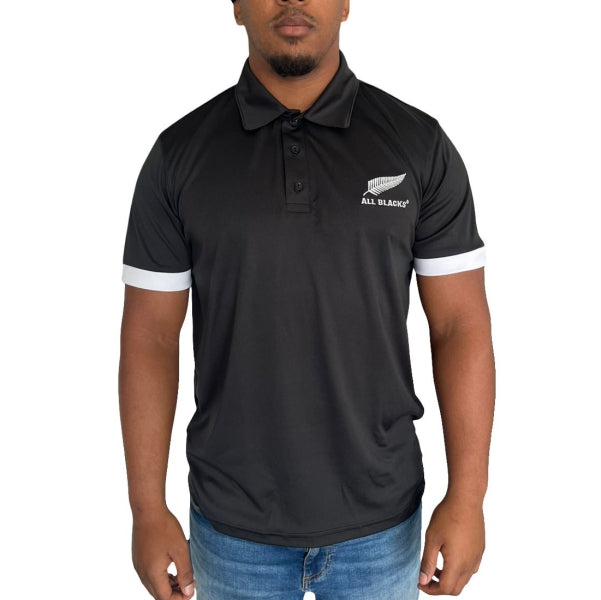 Official All Blacks Men's Performance Rugby Golf Polo Shirt - Fan Wear