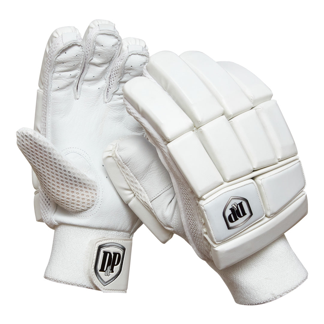 D&P Hybrid II Senior Cricket Batting Gloves: Durable Leather Palm, Enhanced Protection