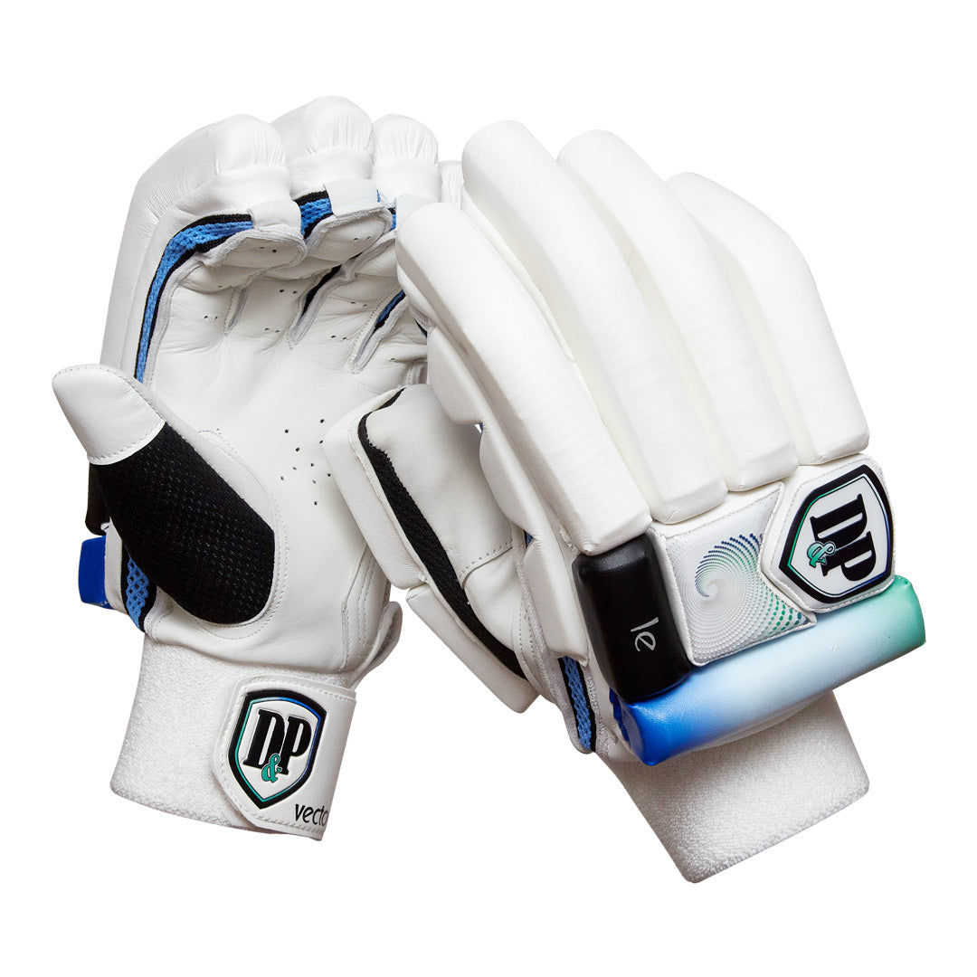 D&P Vector LE Professional Cricket Batting Gloves: Lightweight, Protective, Leather Palm
