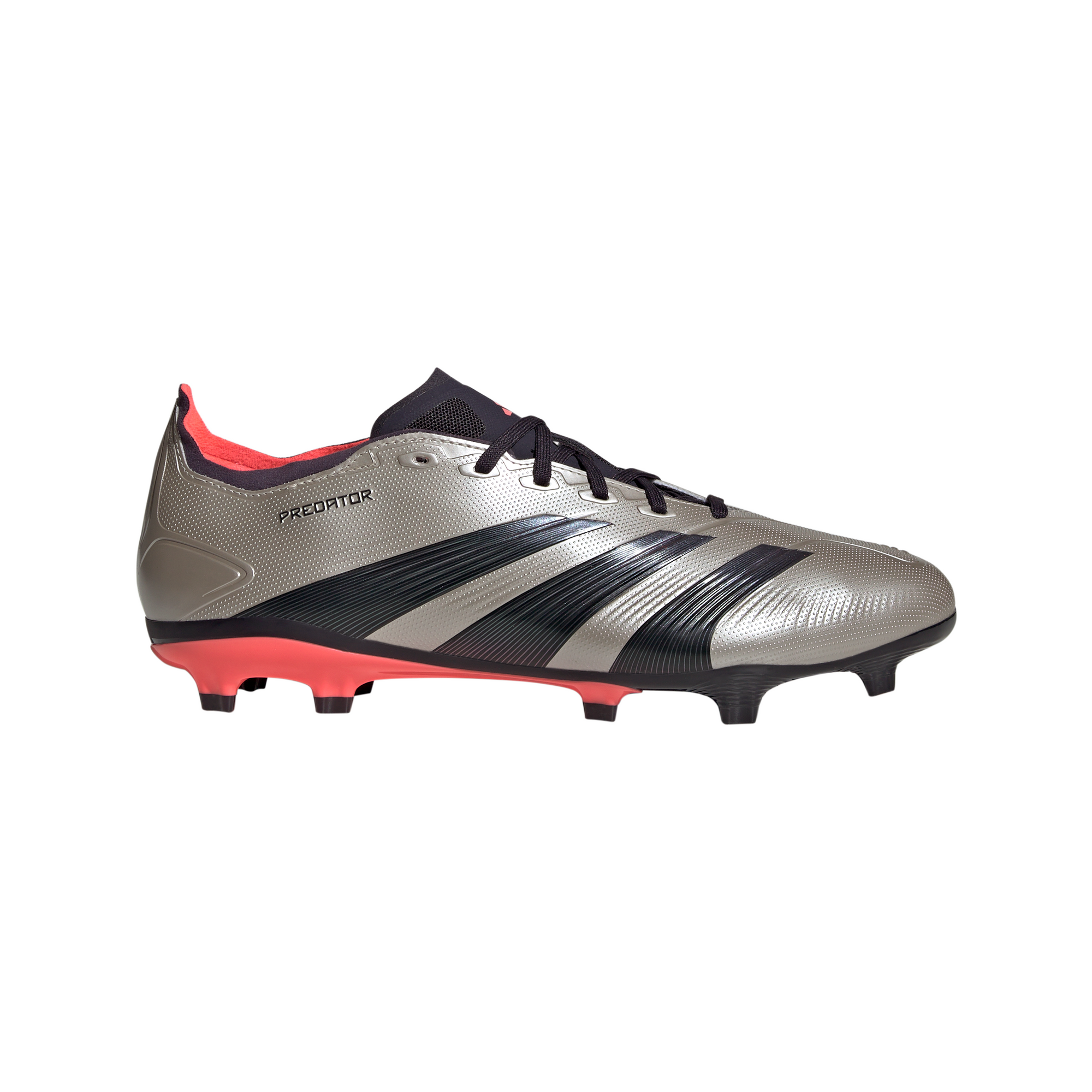 Adidas Predator League Firm Ground Soccer Cleats: Platinum Metallic, Precision Control, Eco-Friendly