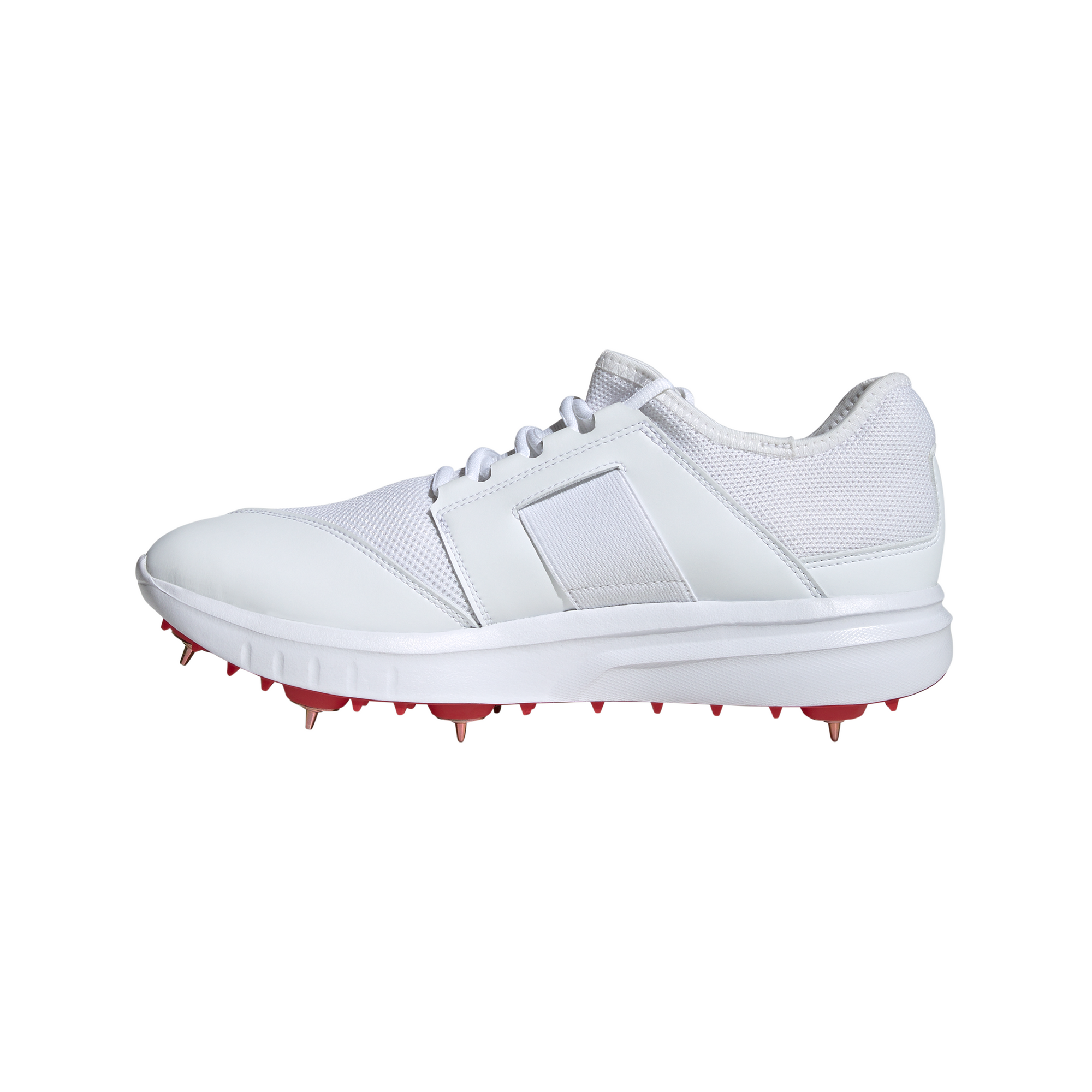Adidas Howzat Spike 20 Cricket Shoes: Cloud White Gold Metallic Performance Footwear