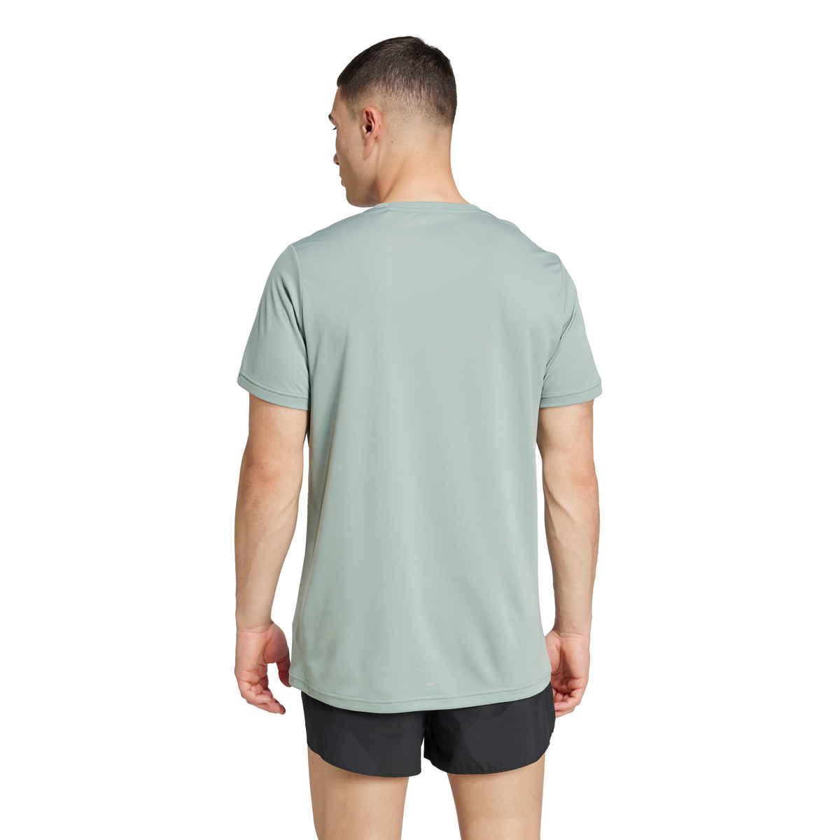 Adidas Run It Men&#39;s Performance Tee - Breathable Recycled Fabric, Silver Green
