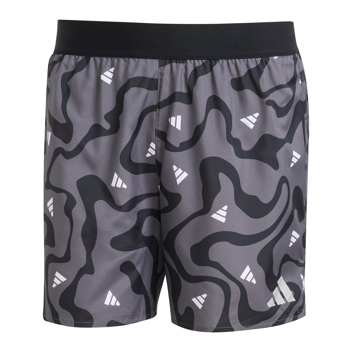 Adidas Men&#39;s Run It Brand Love Black Performance Running Shorts with AEROREADY