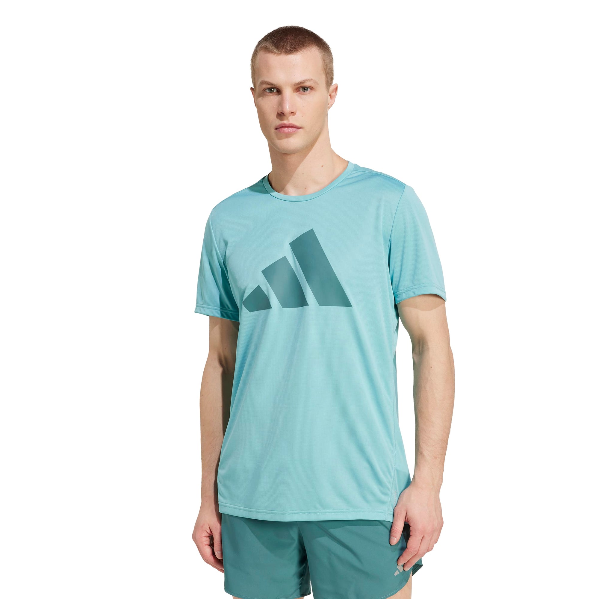 Men's Adidas Run It Breathable Recycled Polyester Running Tee Mint Performance