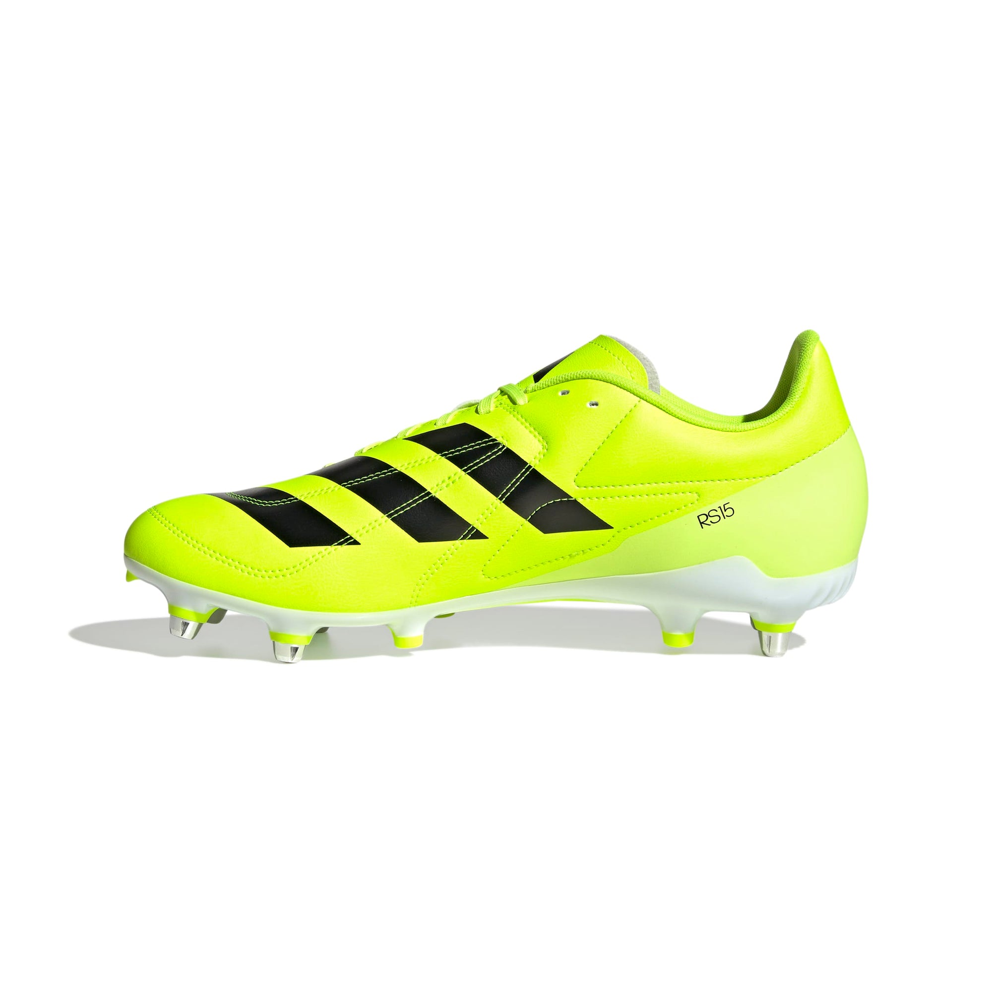 Adidas RS15 Soft Ground Rugby Boots: Agile, Lightweight, Recycled Performance in Lucid Lemon
