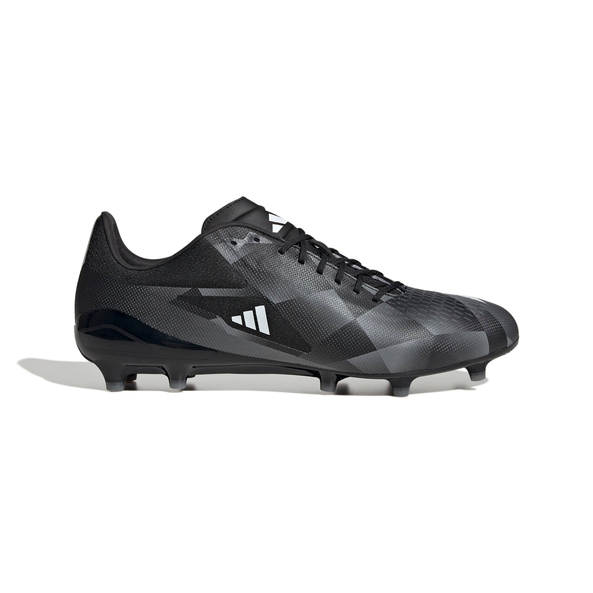 Adidas Adizero RS15 Pro Black Firm Ground Rugby Boots for Agility