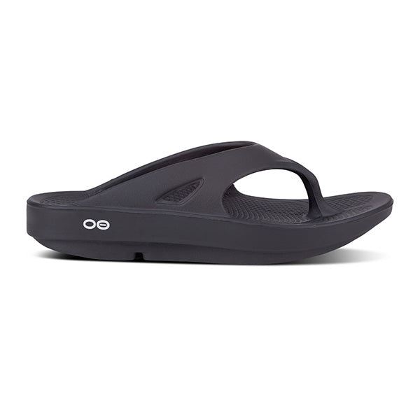 Oofos Unisex OOriginal Thong Recovery Sandal - Black, Superior Arch Support