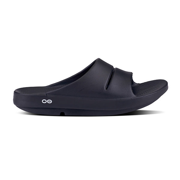Oofos Unisex Ooahh Recovery Slide Sandals with OOfoam Technology Black