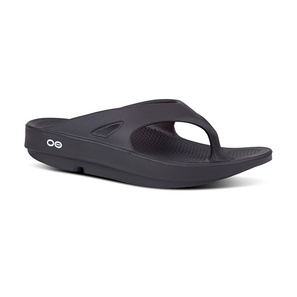 Oofos Unisex OOriginal Thong Recovery Sandal - Black, Superior Arch Support