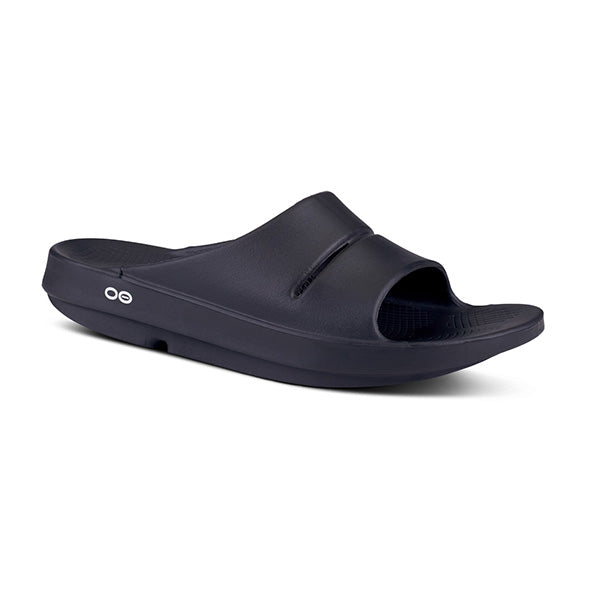 Oofos Unisex Ooahh Recovery Slide Sandals with OOfoam Technology Black