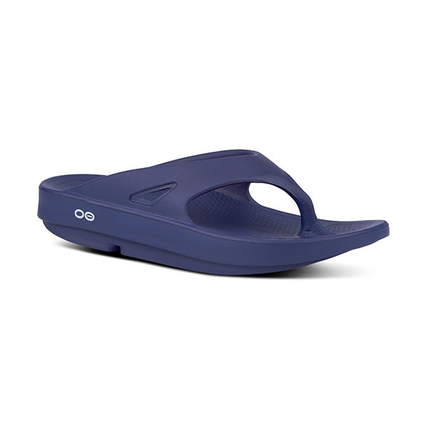 Oofos Unisex OOriginal Thong Sandal Navy: Ultra-Comfort, Impact-Absorbing Recovery Footwear