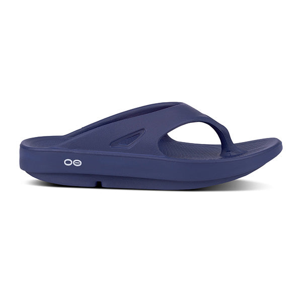 Oofos Unisex OOriginal Thong Sandal Navy: Ultra-Comfort, Impact-Absorbing Recovery Footwear
