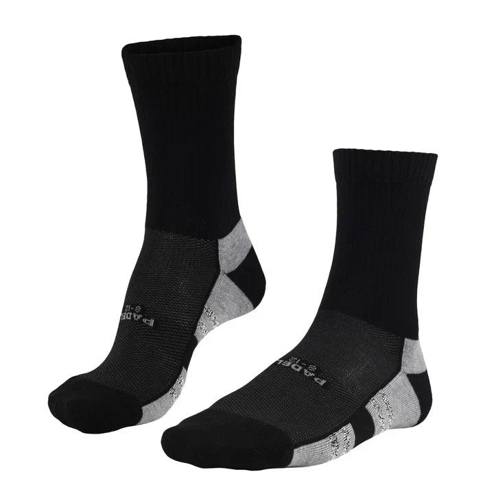 Falke Black Padel Performance Socks: Cushioned, Non-Slip, Arch Support, Seamless Toe