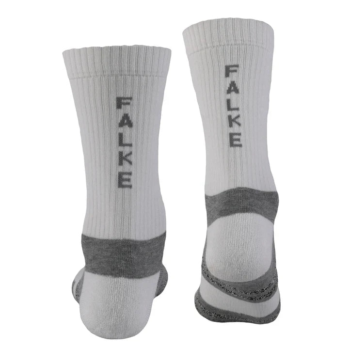 Falke White Padel Performance Socks: Cushioned, Non-Slip, Breathable Recycled Polyester