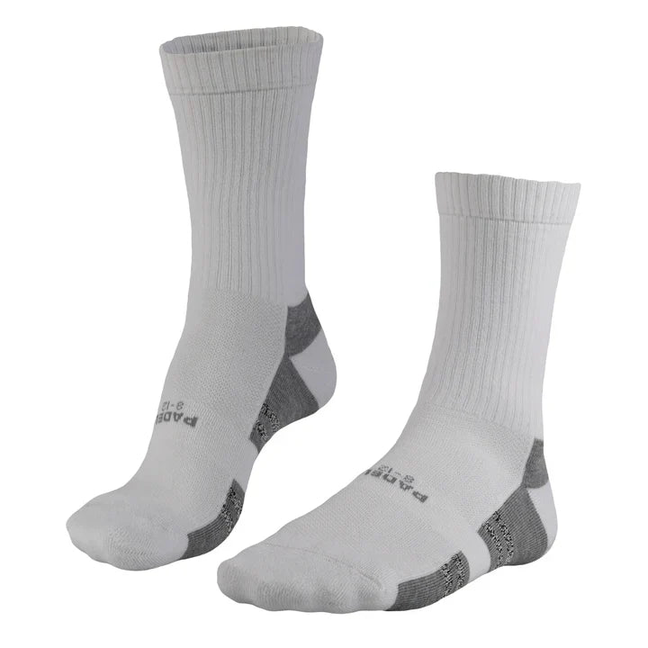 Falke White Padel Performance Socks: Cushioned, Non-Slip, Breathable Recycled Polyester