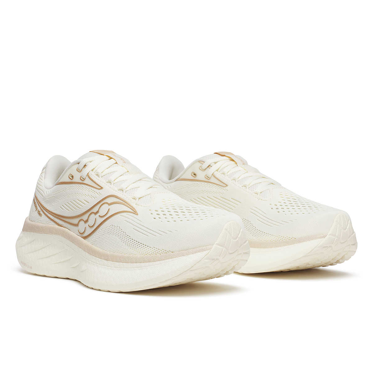 Saucony Ride 18 Vanilla Wide Women&#39;s Daily Runner: Cushioned, Responsive, Eco-Friendly