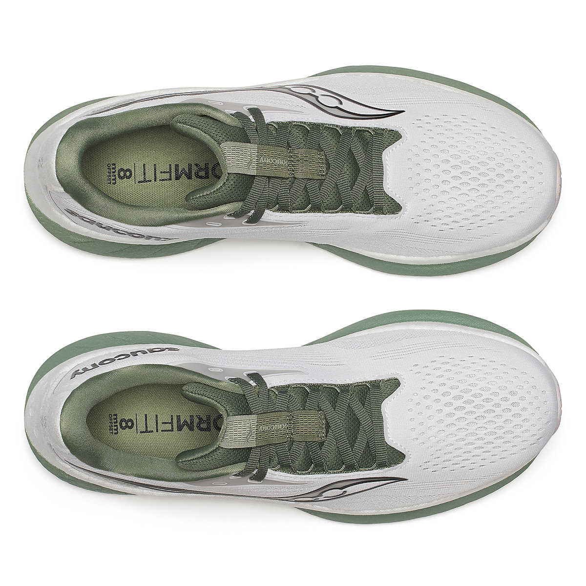 Saucony Ride 18 White Olivine Men&#39;s Neutral Cushioning Running Shoes