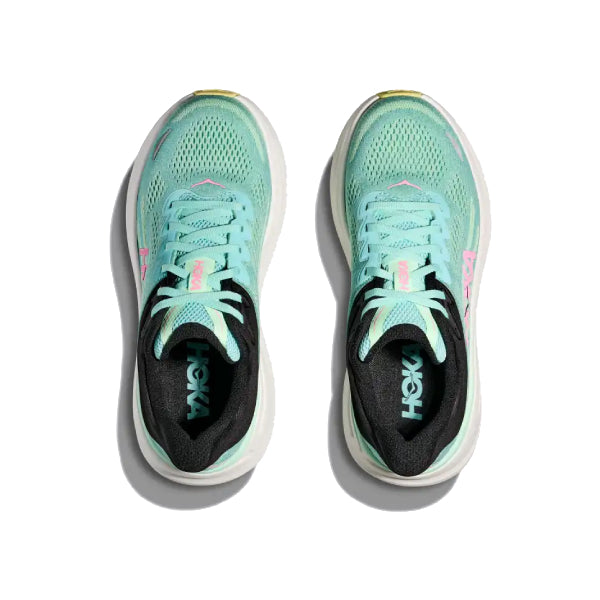 Hoka Bondi 9 Women&#39;s Ultra-Cushioned Road Running Shoes Blue Spark Mint
