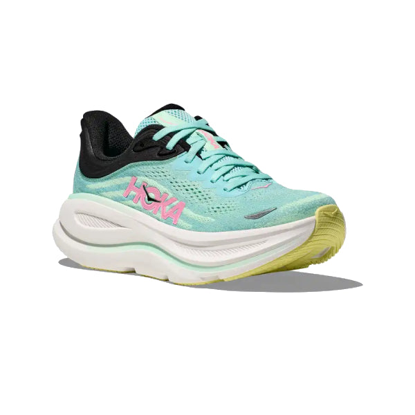 Hoka Bondi 9 Women&#39;s Ultra-Cushioned Road Running Shoes Blue Spark Mint