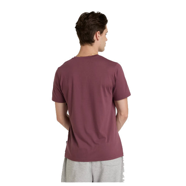 New Balance Heathertech Linear Faded Plum Performance T-Shirt: Moisture-Wicking Comfort