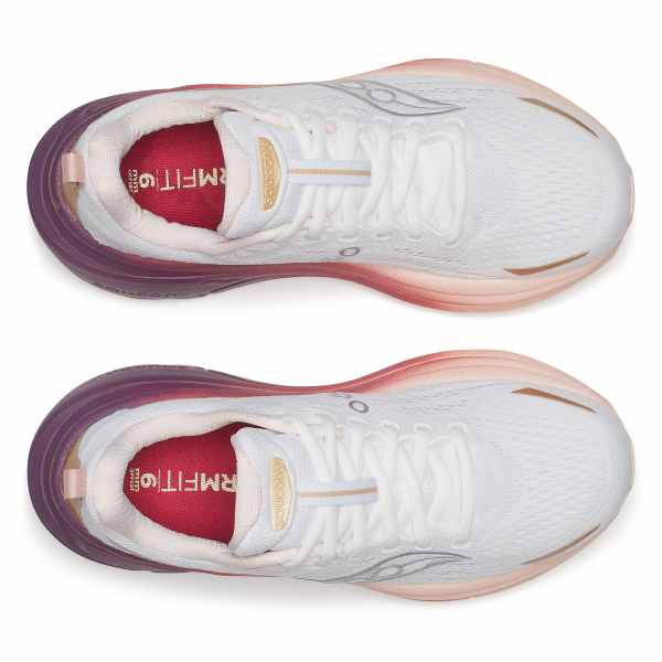 Saucony Hurricane 25 Women&#39;s Performance Running Shoes - White Cameo Comfort