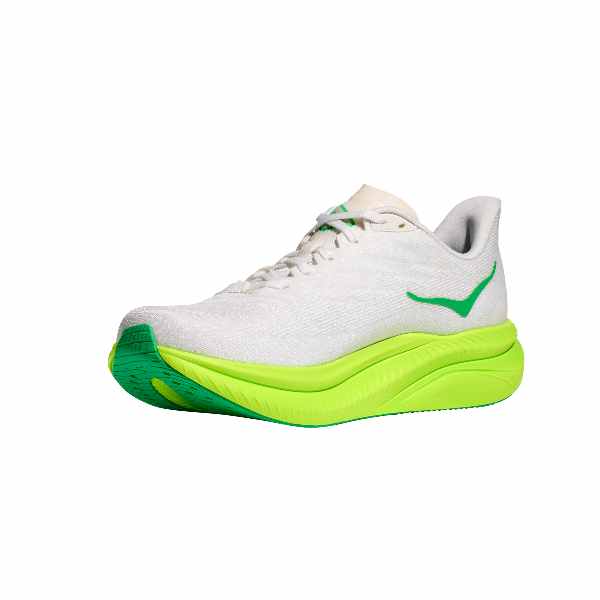 Hoka Mach 6 White Neon Lime Men&#39;s Responsive Road Running Shoes