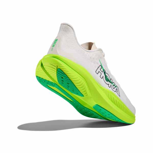Hoka Mach 6 White Neon Lime Men&#39;s Responsive Road Running Shoes