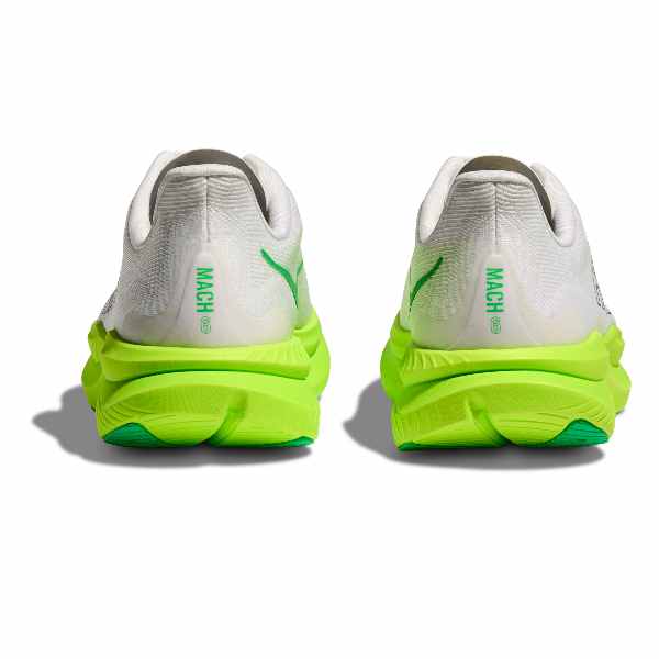 Hoka Mach 6 White Neon Lime Men&#39;s Responsive Road Running Shoes