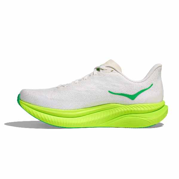 Hoka Mach 6 White Neon Lime Men's Responsive Road Running Shoes